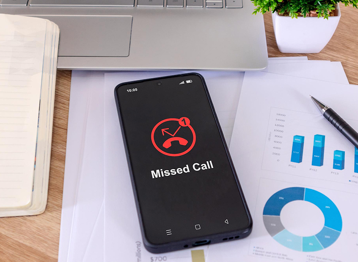 Missed call notification on a service business phone